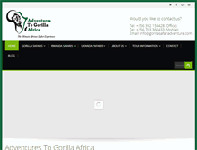 Tablet Screenshot of gorillasafariadventure.com